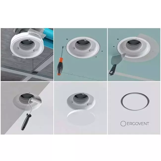 Ergovent instucbaar frameloos ventilatieventiel rond 125 mm