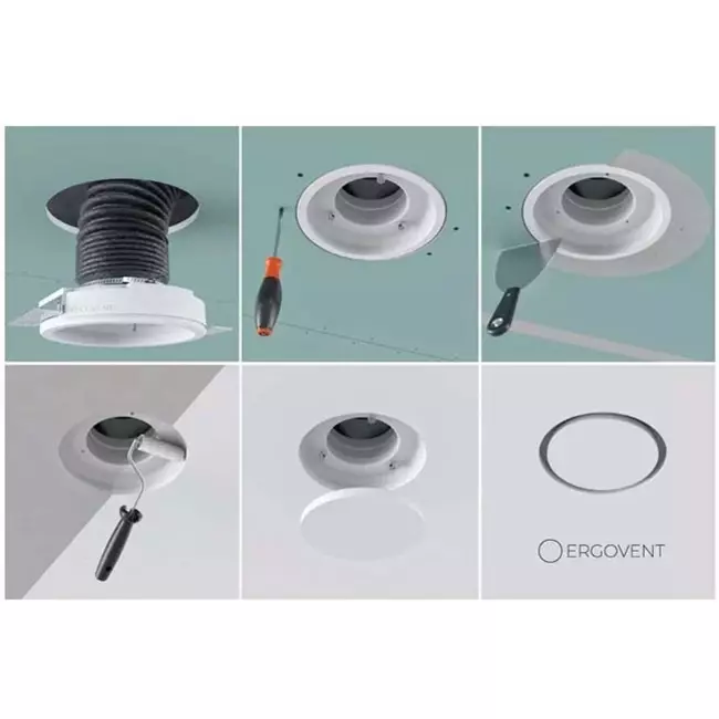 Ergovent instucbaar frameloos ventilatieventiel rond 125 mm
