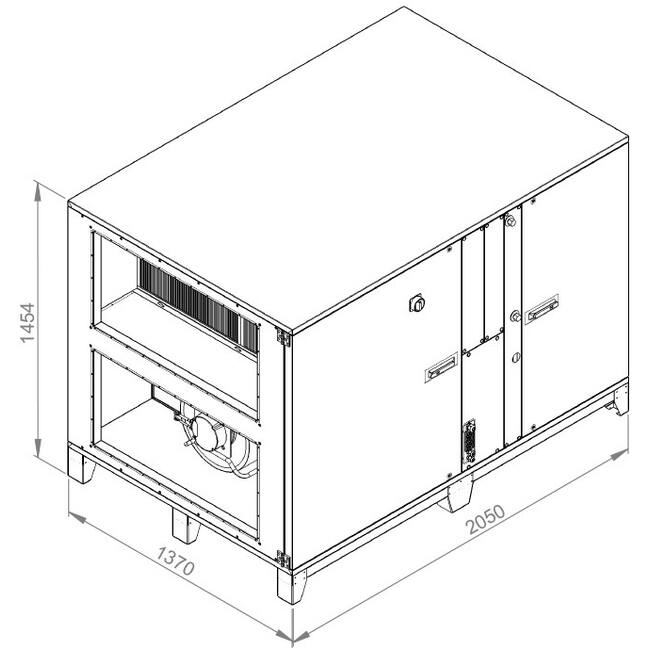 Ruck ROTO luchtbehandelingskast met warmtewiel - links - PKW koeler - 5890 m³/h (ROTO K 4200 H WKJL)