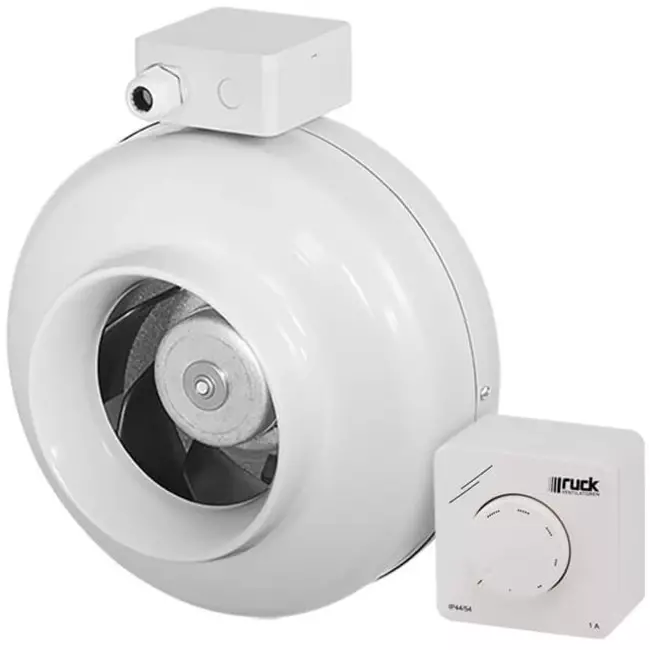 Ruck buisventilator 260m³/h - Ø 100 mm + elektronische traploze regelaar 1,0 A