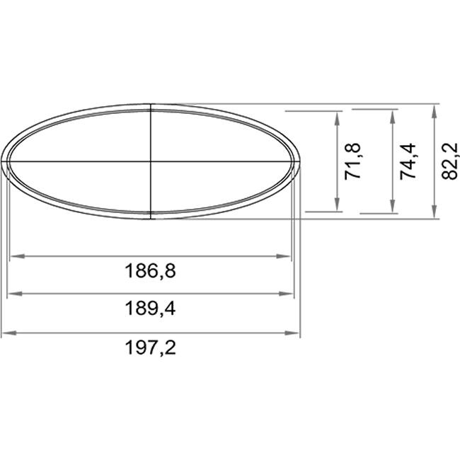 Wavin Ventiza kanaal 3 m PVC ovaal 195x80 mm S/S