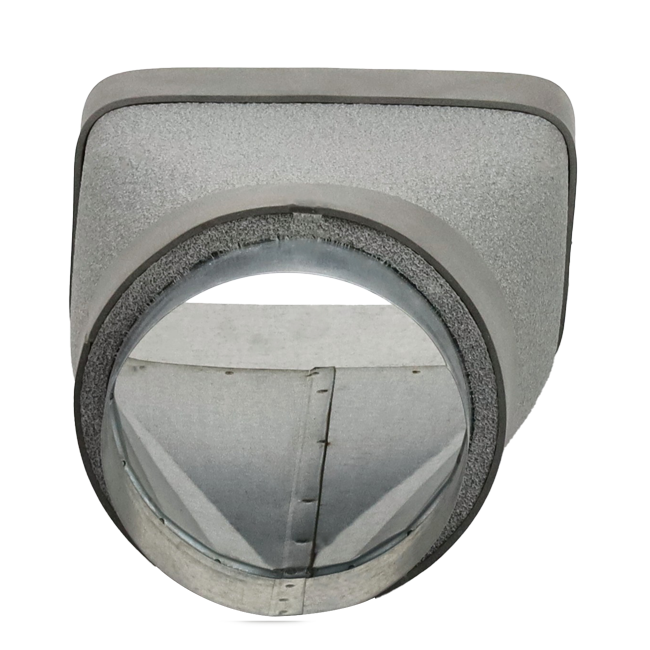 Thermoduct verloopstuk 170x80 naar diameter 125 mm tbv instortkanaal
