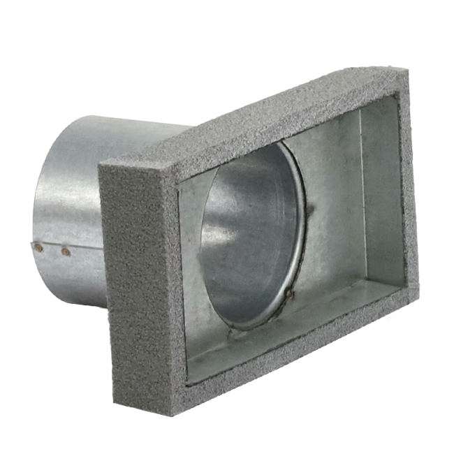 Thermoduct einddeksel 220x80 mm met aansluiting diameter 80 mm
