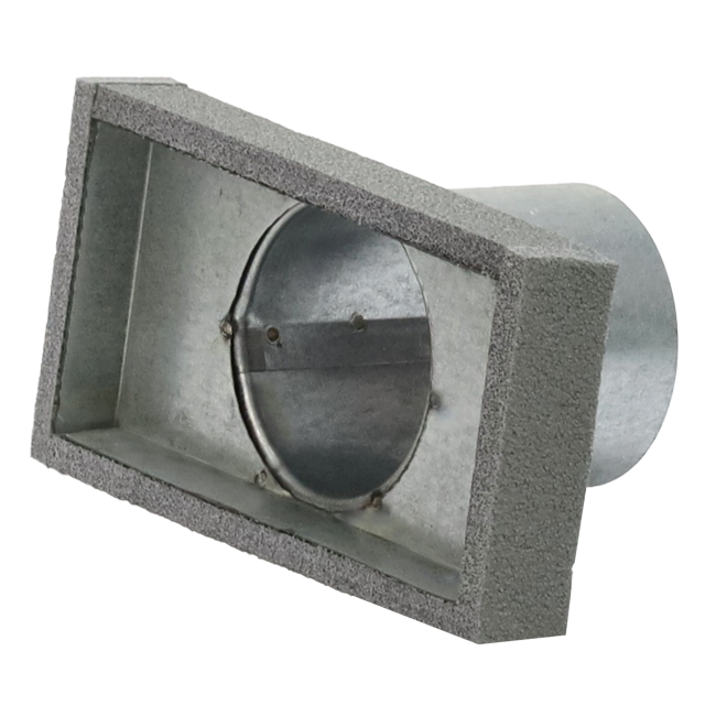 Thermoduct einddeksel 220x80 mm met aansluiting diameter 80 mm