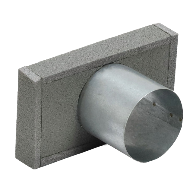 Thermoduct einddeksel 220x80 mm met aansluiting diameter 80 mm