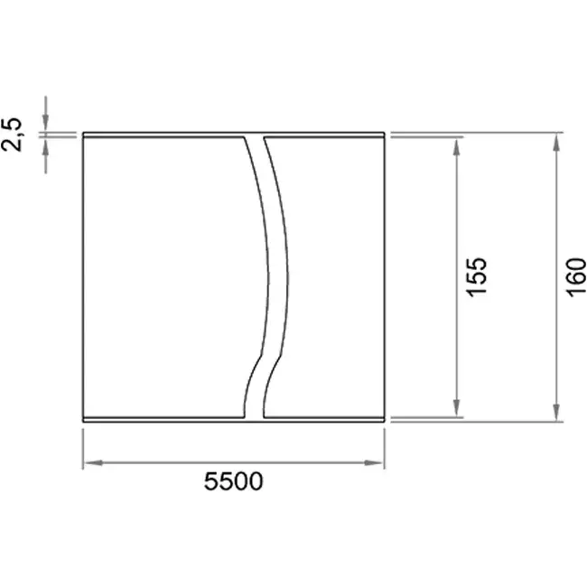 Kanaal 5,5 meter PVC rond 160 mm S/S