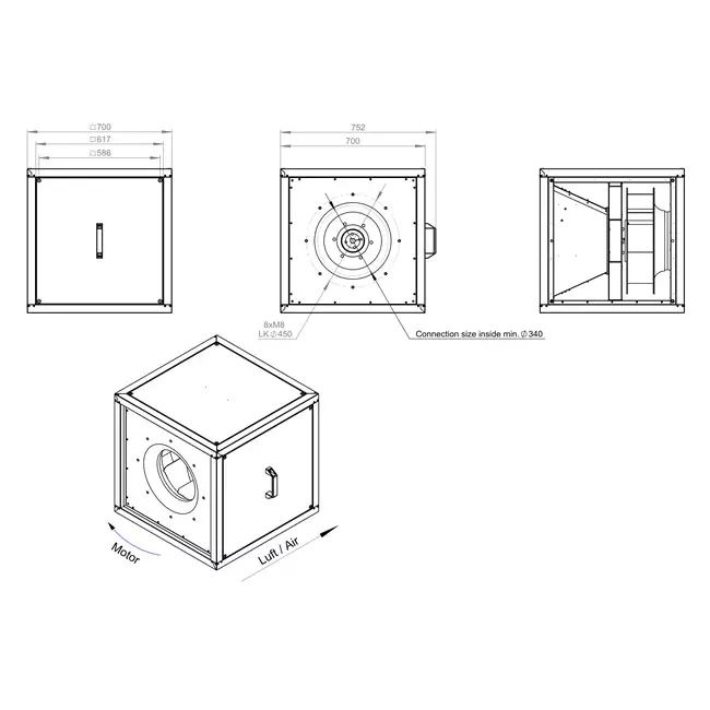 Boxventilator motor buiten luchtstroom - MPC T 450 D4 K01