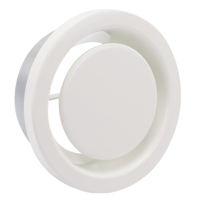 Ventilatie afvoer ventiel 200mm met metaal klemveren - EAV-C200 RAL9010