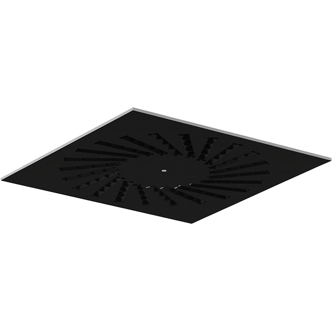 Wervelrooster staal met verstelbare deflectoren – 400x400 mm – RAL 9005