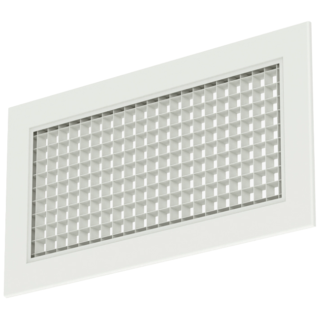 Wandrooster aluminium met vast raster – met klemveren – 400x100 mm – RAL 9010