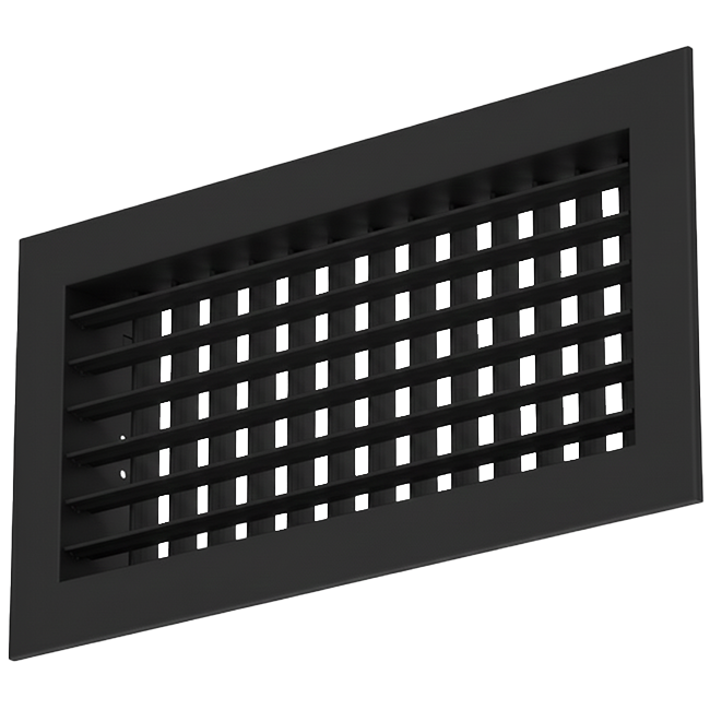 Wandrooster aluminium dubbel instelbaar – met klemveren – 300x150 mm – RAL 9005