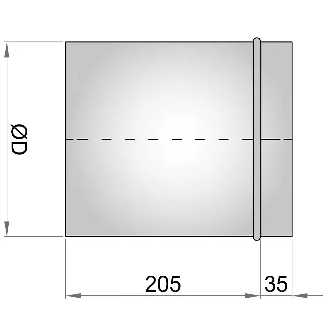 Verlengde schuifverbinding 160mm voor spirobuis