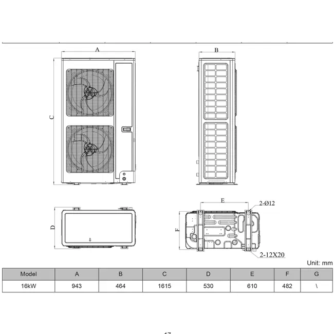 Tosot by GREE Versati V Monobloc warmtepomp 400V R290 16 kW