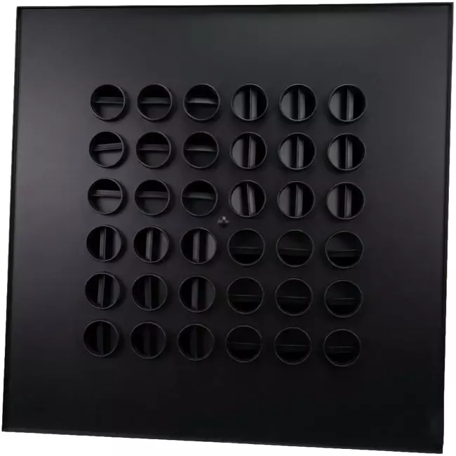 Multinozzle plafondrooster 596x596mm - MN36 RAL 9005 30% glans