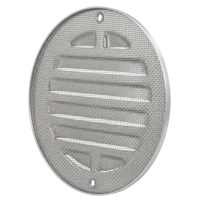 Buitenrooster rond 80mm aluminium - geanodiseerd aluminium