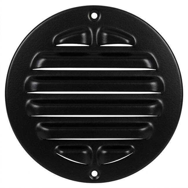 Buitenrooster rond 125mm aluminium - RAL9005 30% glans