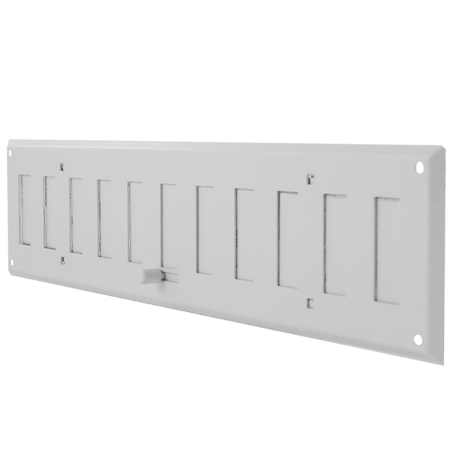 Wandrooster verstelbaar 400x100mm metaal - RAL 9016