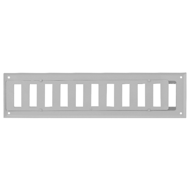 Wandrooster verstelbaar 400x100mm metaal - RAL 9016
