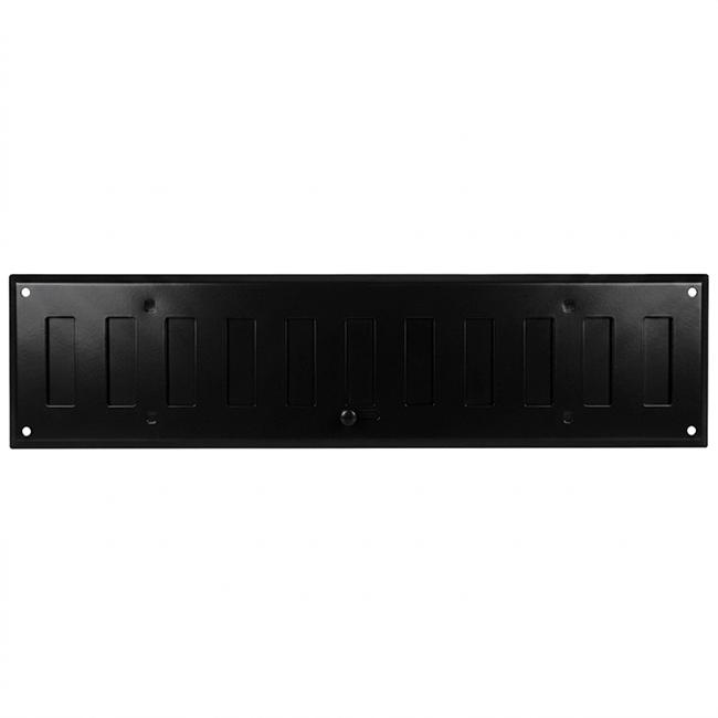 Wandrooster verstelbaar 500x150mm metaal - RAL 9005 30% glans