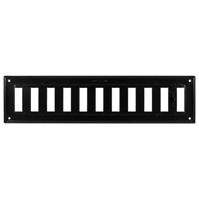 Wandrooster verstelbaar 500x150mm metaal - RAL 9005 30% glans