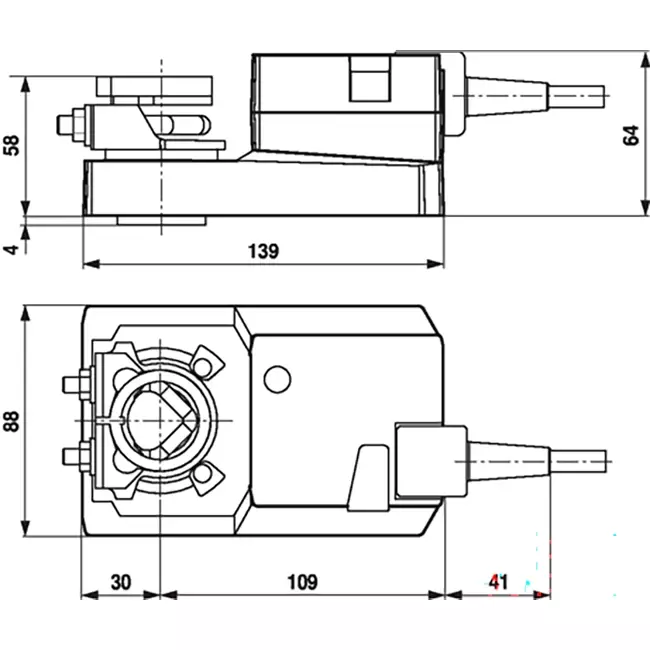 Belimo modulerende klepaandrijving 24V - 2-10V - 20 Nm - SM24A-SR