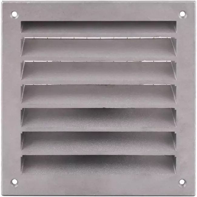 Buitenmuurrooster aluminium 150x150 mm - Aluminium