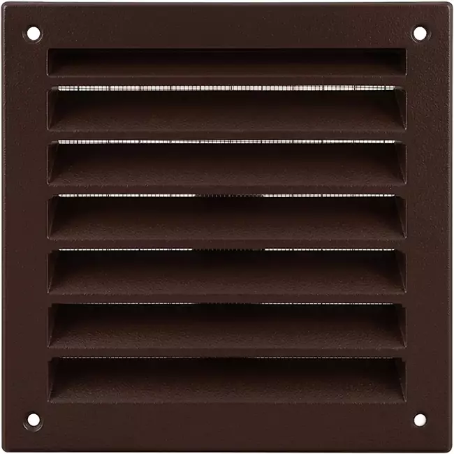 Buitenmuurrooster aluminium 150x150 mm - RAL 8016