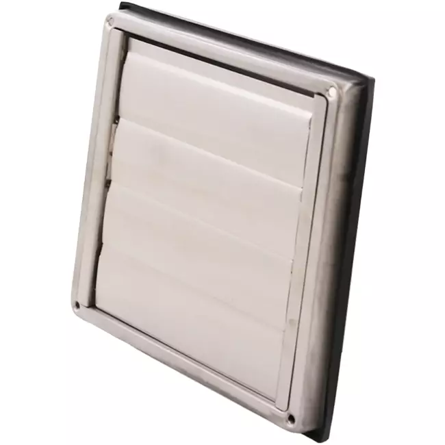 RVS gevelrooster 125mm met beweegbare lamellen hoge doorlaat - EL-SS-OP125 SS