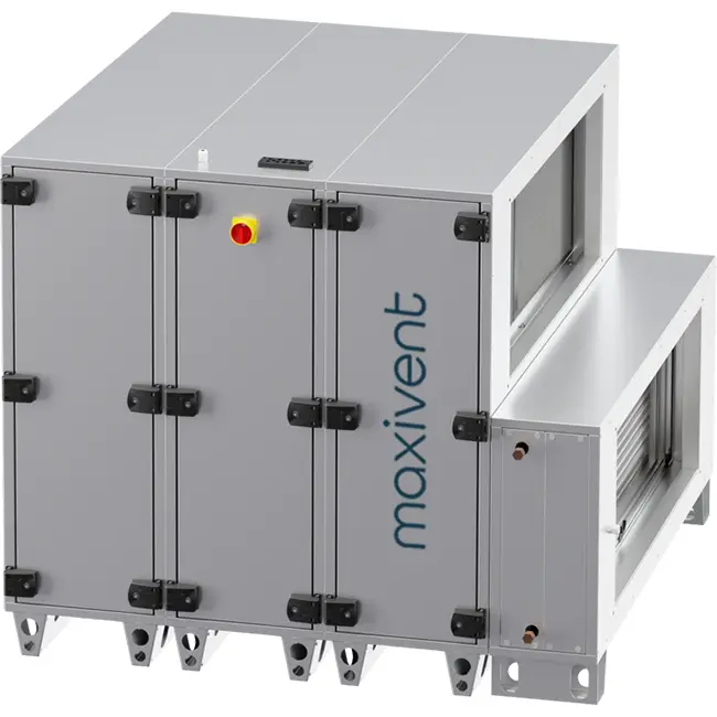 Maxivent WTW luchtbehandelingkasten met warmtewiel 12600 m3/h met warmwaterbatterij horizontaal links - RHE 12600 H WOJL T 01