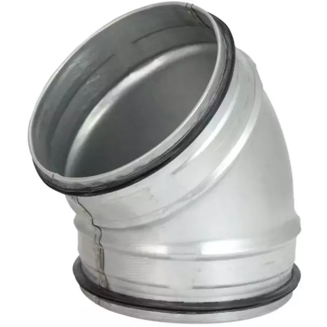 Korte ronde spiro bocht 45° Ø 150mm voor spirobuis