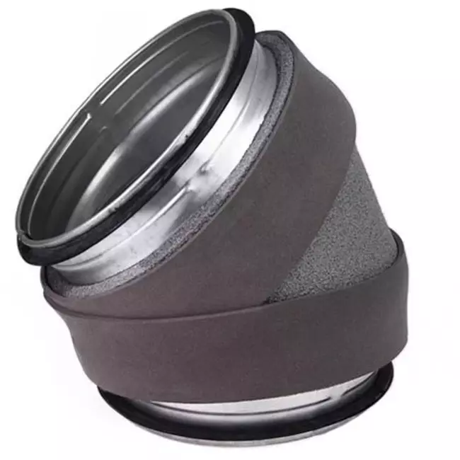 Thermoduct geïsoleerde bocht 45 graden diameter 355 mm