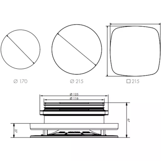 Vent-Axia UniflexPlus RVG 125 mm regelbaar ventiel groot - wit
