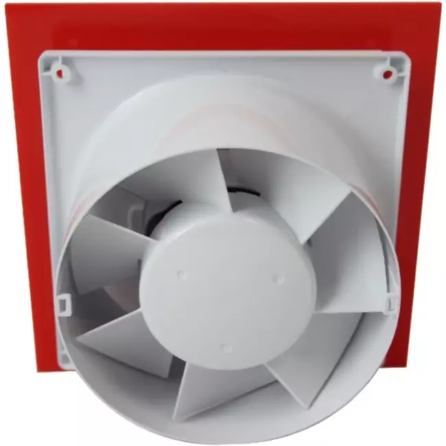 Air Roxy badkamerventilator met aansluitdiameter 100 mm met timer - kunststof front rood