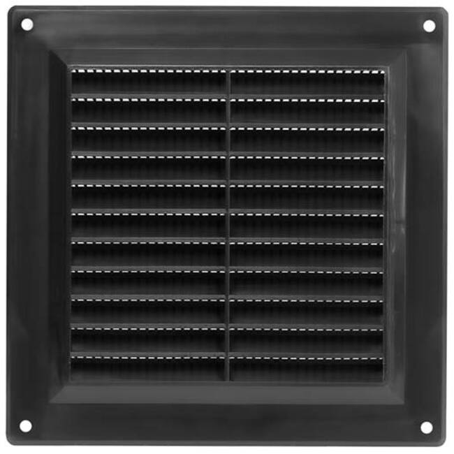 Ventilatierooster vierkant 150x150 mm zwart - VR1515M