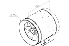 Ruck buisventilator Etaline D met frequentieregeling 10800m³/h diameter 560 mm - EL 560 D4 02