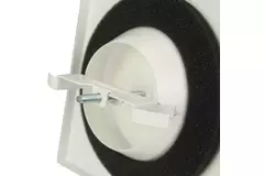 Ventilatieventiel afvoer metaal vierkant Ø125 mm wit met klemveren - DVSQ125