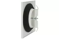Ventilatieventiel afvoer metaal vierkant Ø125 mm wit met klemveren - DVSQ125