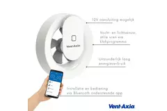 Badkamerventilator Vent-Axia Lo-Carbon Svara met vocht- en lichtsensor 100 mm (app-gestuurd) wit
