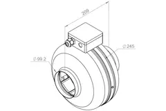 Buisventilator 100mm centrifugaal - RS 100L 20