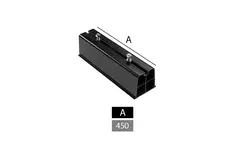 Montagebalk buitenunit van hard PVC, lengte 450 mm
