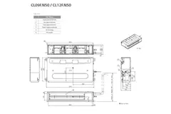 LG low static kanaal airco binnenunit + afstandsbediening CL12F R32 3,5 kW