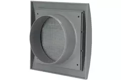 Lamellenrooster overdruk ventilatierooster 150x150 diameter: 100 grijs - ND10ZP