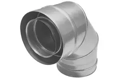 Concentrische diameter 80 - 125 mm bocht 87 gr I316L/I304 (D0,5/0,6) (incl. afdichtingsrubbers binnenbuis)