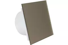 Badkamer ventilator Ø 100 mm met timer en vochtsensor - glazen front satijn goud