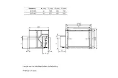 Brandklep rechthoekig handbediend - E-FD25 100x500 R