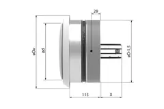 Brandvlinderklep rond 150mm met ventilatieventiel - E-BFDC V EI60S D150