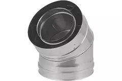 Concentrische diameter 80 - 125 mm bocht 45 gr I316L/I304 (D0,5/0,6) (incl. afdichtingsrubbers binnenbuis)