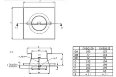 Ventilatieventiel afvoer metaal vierkant Ø125 mm wit met klemveren - DVSQ125
