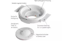 Ergovent instucbaar frameloos ventilatieventiel rond 125 mm