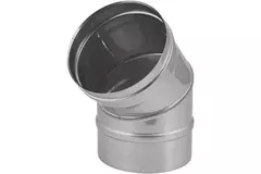 Kachelpijp Ø 80 mm RVS enkelwandige bocht 45°